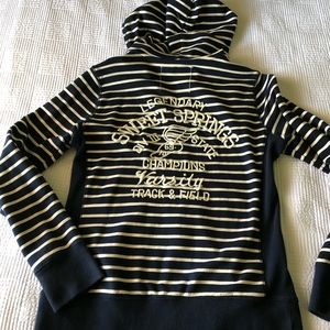 Lucky Brand striped embroidered sweatshirt